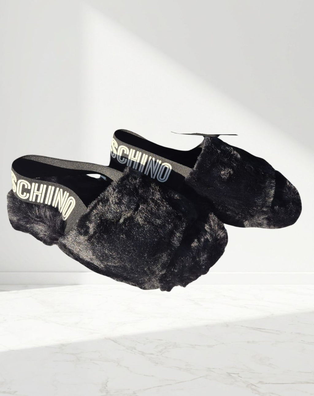 Sandali Donna Love Moschino in Pelo Sintetico Nero