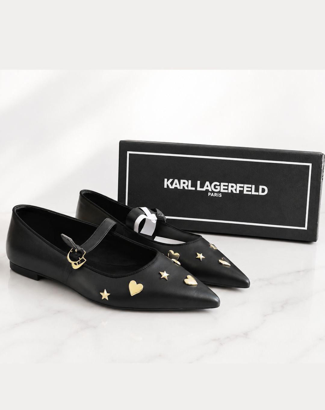 Mary Jane Donna Karl Lagerfeld in Vera Pelle Nera