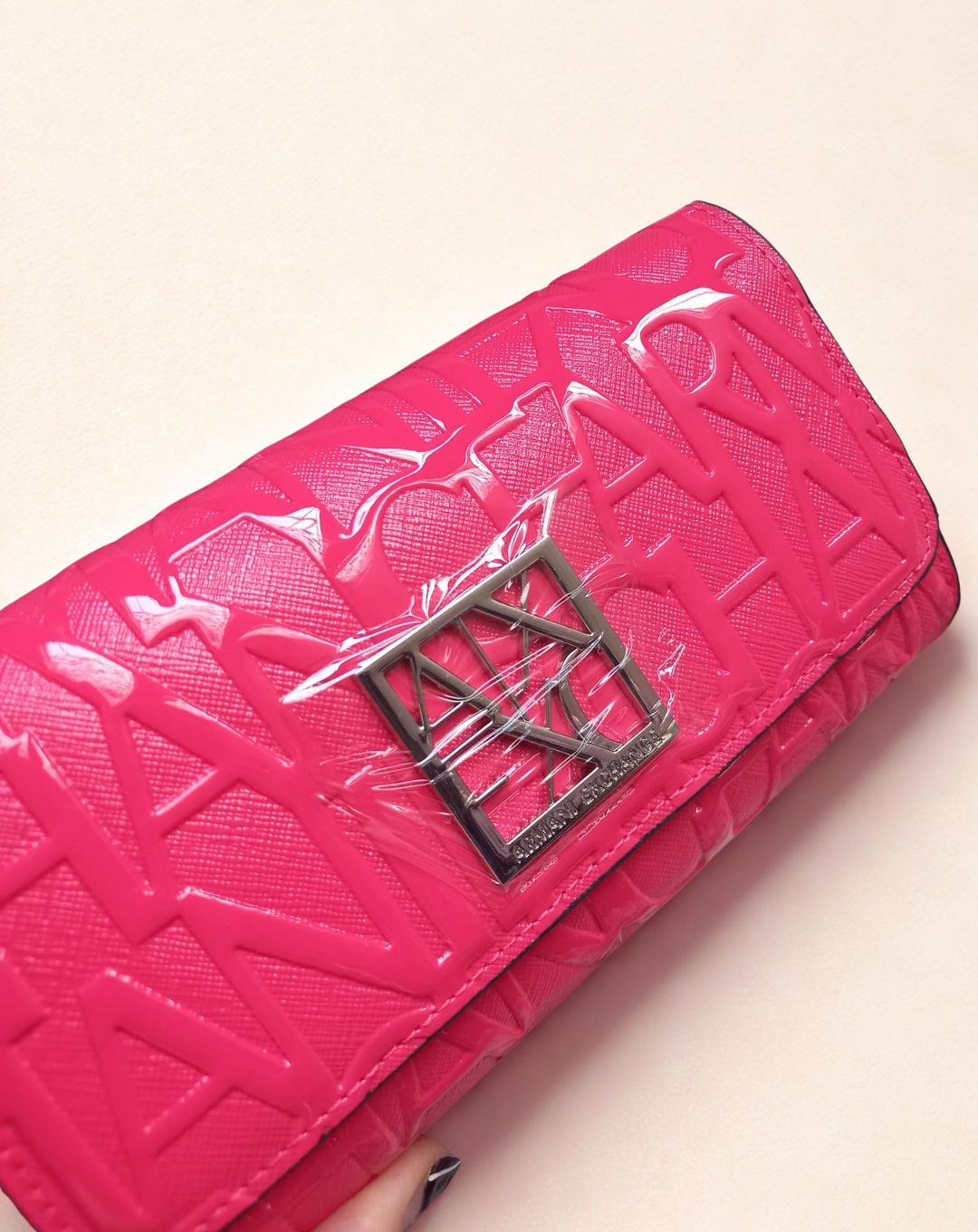 Pochette Donna Armani Exchange – Ecopelle Corallo, Misura Piccola con Tracolla