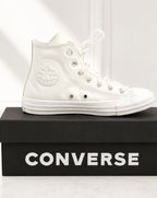Scarpe Donna Converse in Vera Pelle Bianca