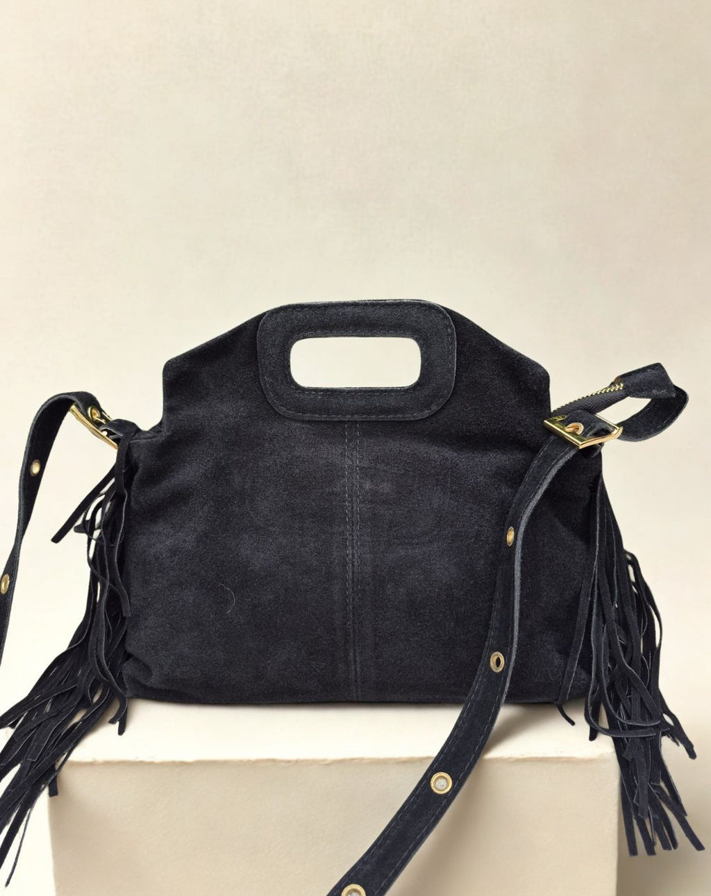 Borsa Donna Made in Italy – Vera Pelle Scamosciata, Misura Media con Tracolla