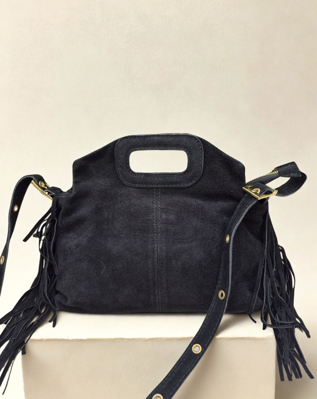Borsa Donna Made in Italy – Vera Pelle Scamosciata, Misura Media con Tracolla