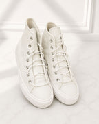 Scarpe Donna Converse in Vera Pelle Bianca