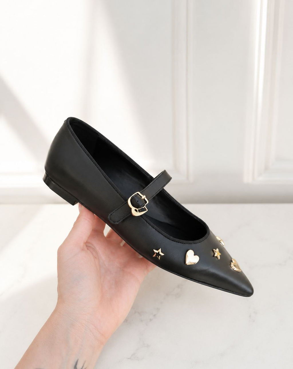 Mary Jane Donna Karl Lagerfeld in Vera Pelle Nera