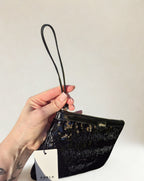 Pochette Donna Furla – Paillettes Nera, Misura Piccola con Manico