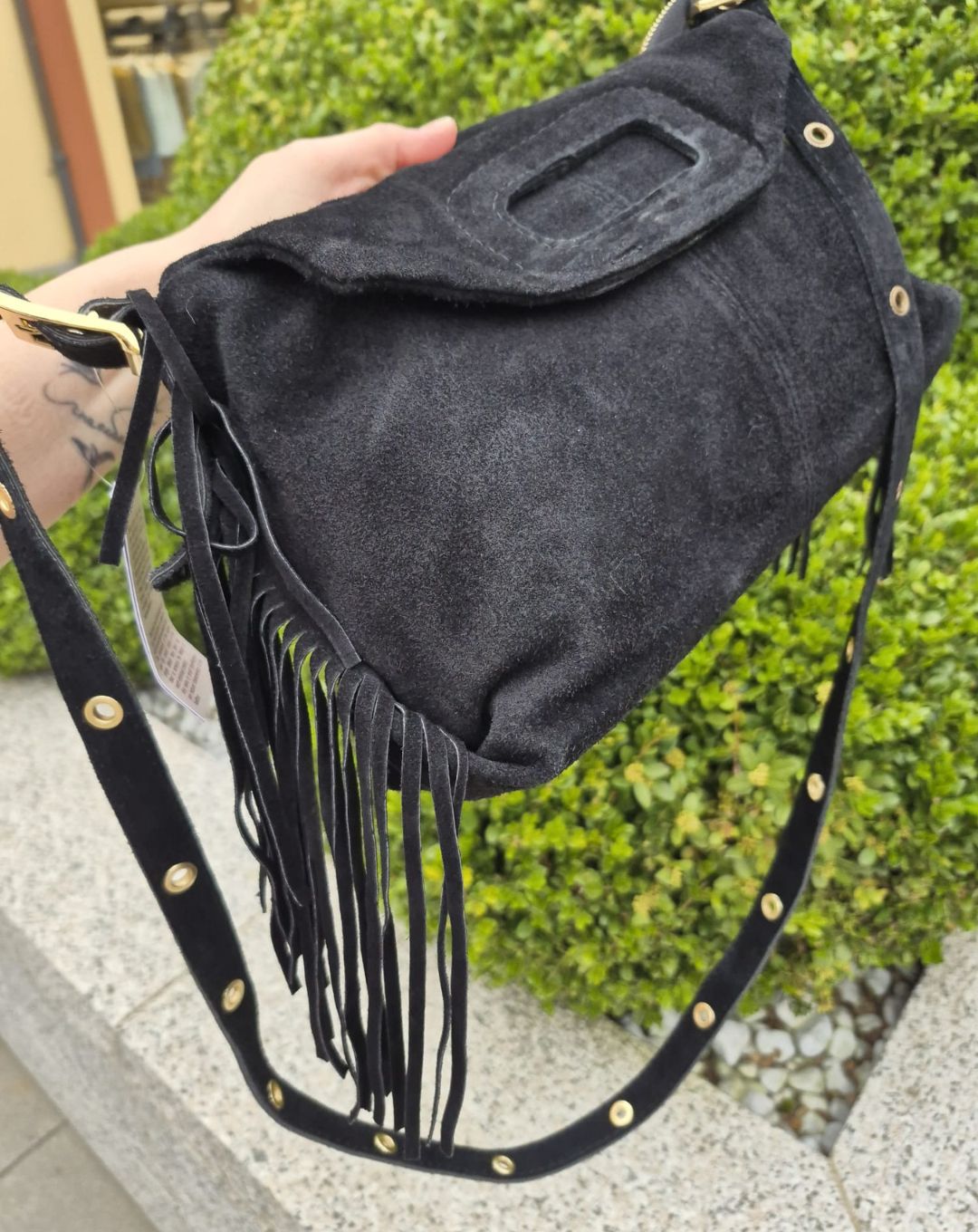 Borsa Donna Made in Italy – Vera Pelle Scamosciata, Misura Media con Tracolla