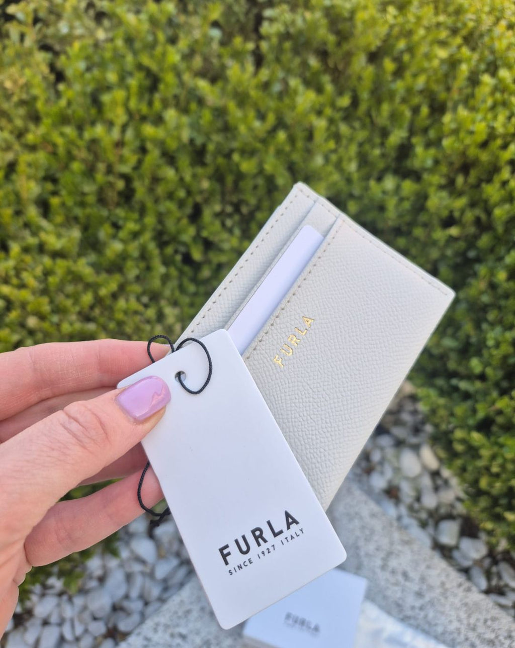 Cardholder Furla – Porta Carte in Vera Pelle, Colore Perla
