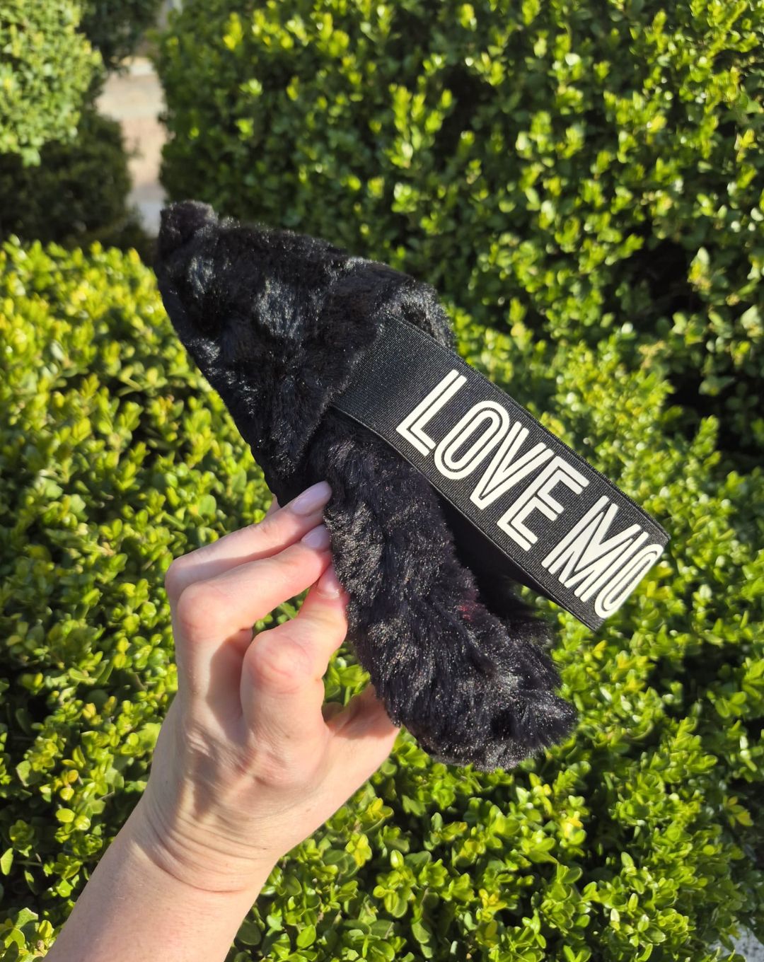 Sandali Donna Love Moschino in Pelo Sintetico Nero