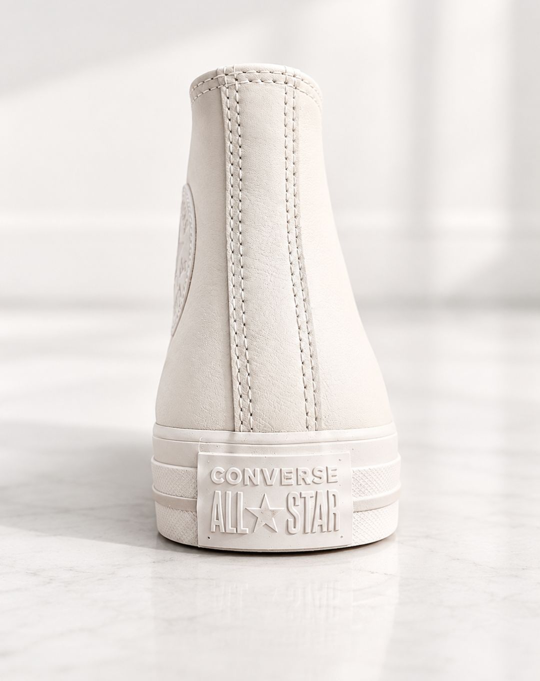 Scarpe Donna Converse in Vera Pelle Bianca