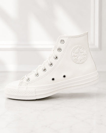Scarpe Donna Converse in Vera Pelle Bianca