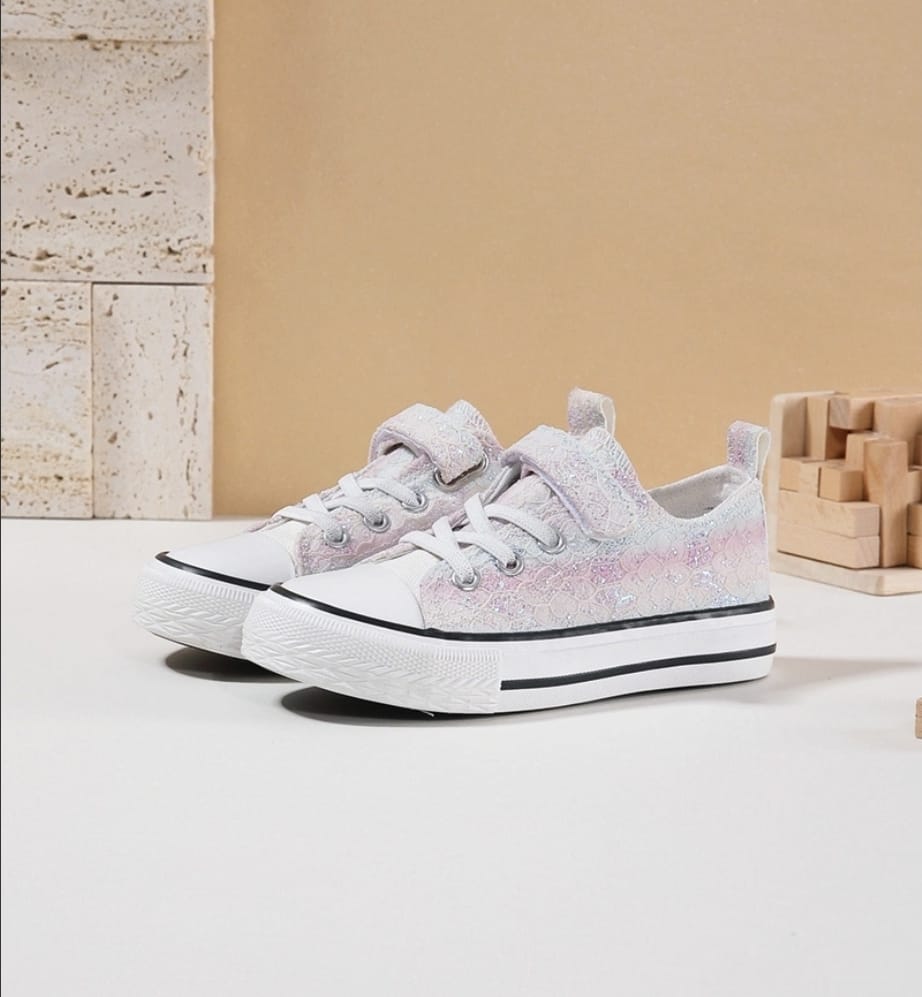 Scarpe Basse Estive Rock and Joy – Glitter con Dettagli in Pizzo