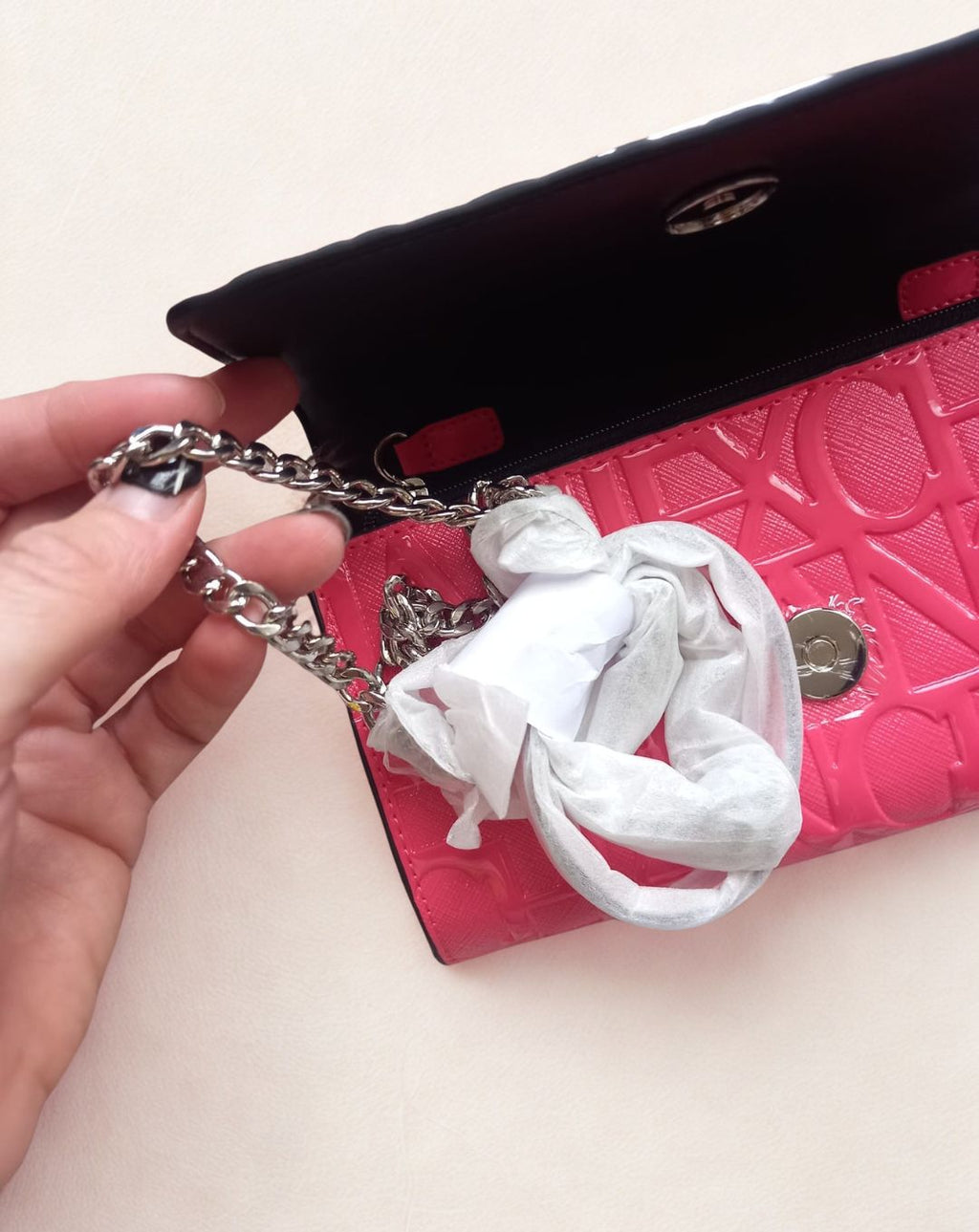 Pochette Donna Armani Exchange – Ecopelle Corallo, Misura Piccola con Tracolla