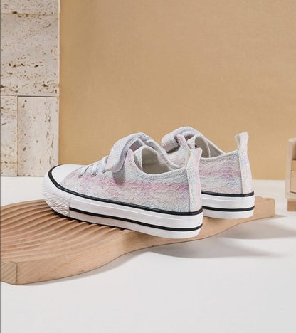 Scarpe Basse Estive Rock & Joy – Glitter con Dettagli in Pizzo