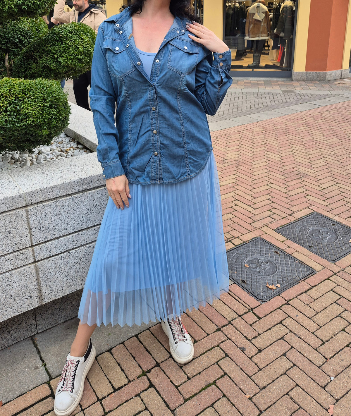 Camicia Armani Exchange in denim da donna